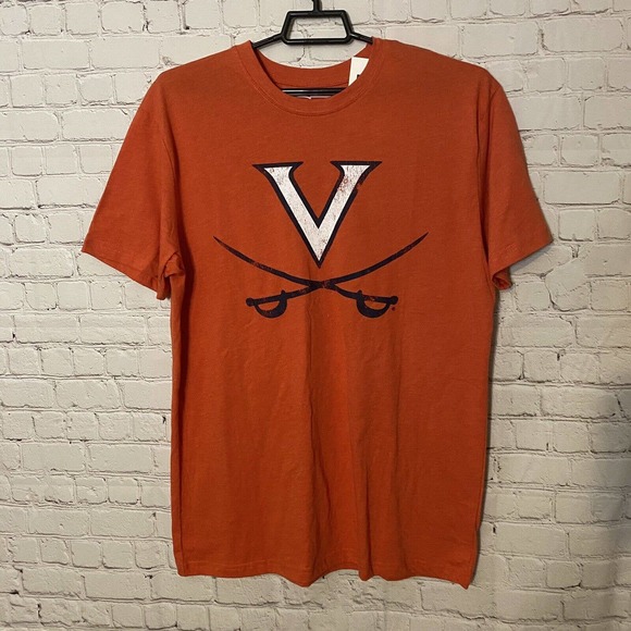 e5 Collegiate Collection Virginia Cavaliers Logo TShirt Mens L Orange Soft NWT - Picture 1 of 5